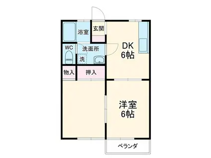 昭和コーポ富田(2DK/2階)の間取り写真