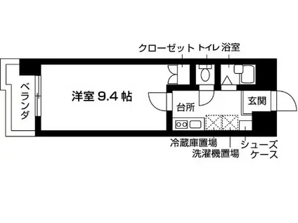 カルチェ千歳烏山(1K/4階)の間取り写真