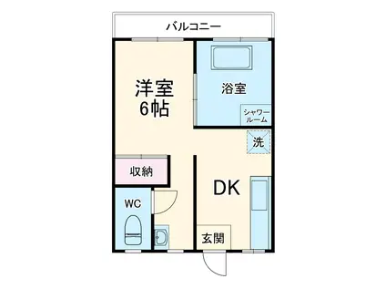 城山ハイツ(1DK/3階)の間取り写真