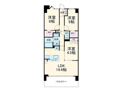 サンクレイドル浦安Ⅲ(3LDK/3階)の間取り写真