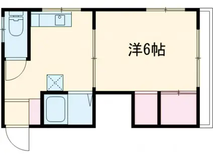 コーポカトレア(1K/1階)の間取り写真