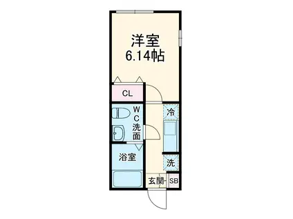 ラッキーダイム鴨居(1K/1階)の間取り写真