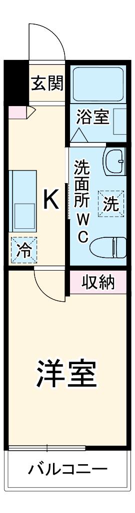 アークリヴェール久喜(1K/1階)の間取り写真