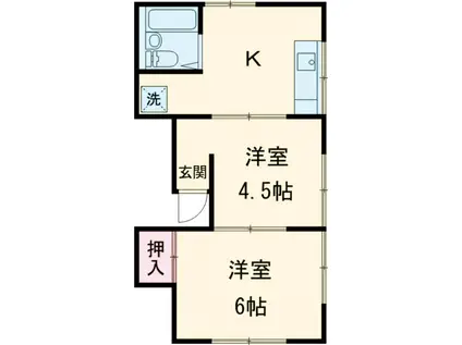 坂下アパートS(2K/2階)の間取り写真