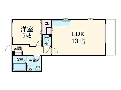 メゾンイケナガ(1LDK/3階)の間取り写真