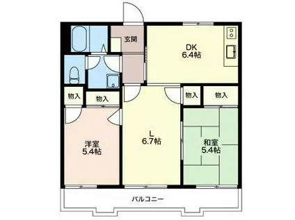SSコーポ PAVO(2LDK/2階)の間取り写真