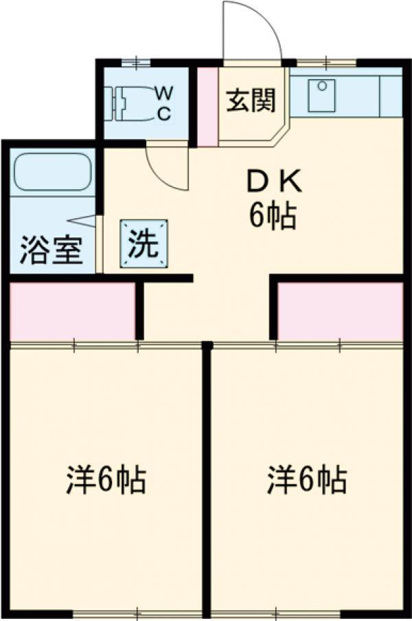 松井ハイツ(2DK/1階)の間取り写真