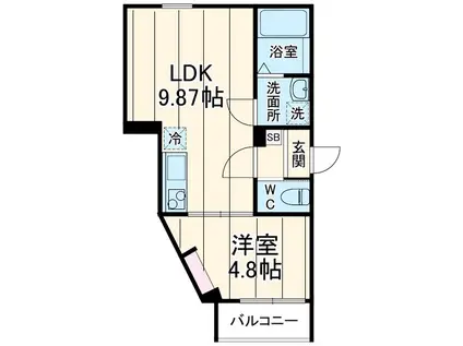 GRADUS八千代台Ⅵ(1LDK/2階)の間取り写真
