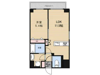RIDGE王子神谷(1LDK/11階)の間取り写真
