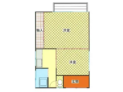 中央本線 八王子駅 バス乗車時間:16分 西中野バス停で下車 徒歩3分 1階建 築61年(2K)の間取り写真