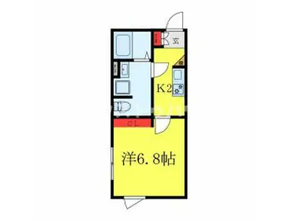 ヒルズコート北千住(1K/3階)の間取り写真