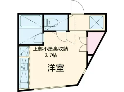 プライムテラス立川羽衣町(ワンルーム/1階)の間取り写真