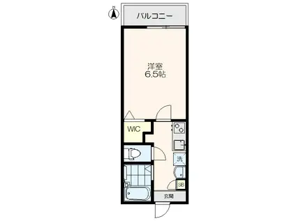 コントレイル2(1K/1階)の間取り写真