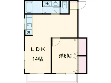 サンパレス(1LDK/2階)の間取り写真