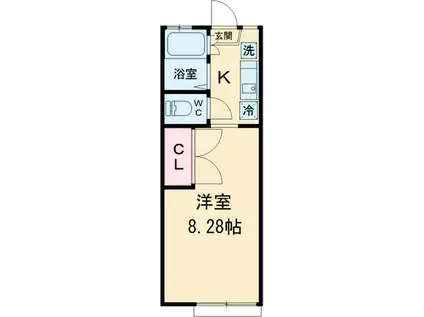 リライズ国領1(1K/2階)の間取り写真