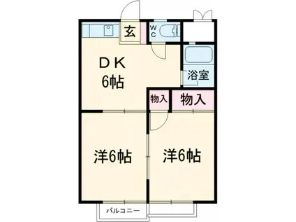 ハイグレード大塚(2DK/1階)の間取り写真
