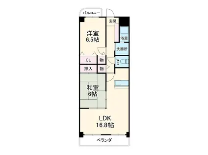 シャトーディネゾー(2LDK/1階)の間取り写真