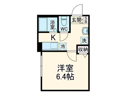 エクセラン松戸Ⅱ(1K/4階)の間取り写真