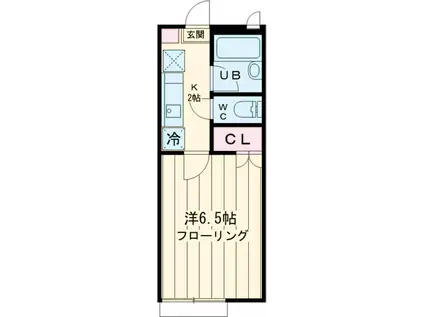 ベルエイト北綾瀬Ⅱ(1K/2階)の間取り写真