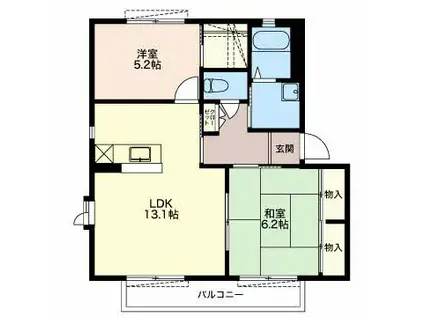 グランシードクレアC(2LDK/1階)の間取り写真