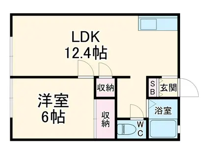 ハウスアイ2(1LDK/2階)の間取り写真