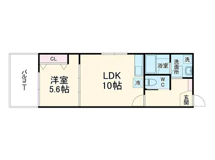 ジーニアススクエア四条高辻(1LDK/4階)の間取り写真