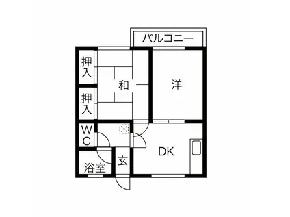 ラージヒルA(2DK/1階)の間取り写真