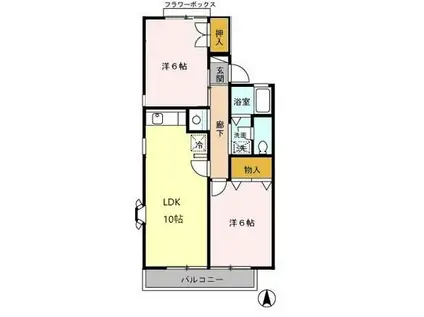 セジュール・モロー(2LDK)の間取り写真