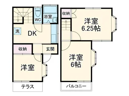 サングリーンハウス(3DK)の間取り写真