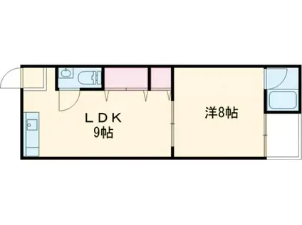 羽衣グリーンハイツ(1LDK/1階)の間取り写真