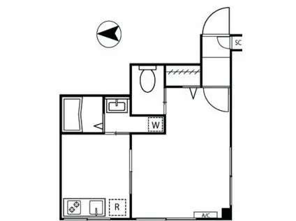 大森北ハイツ2(1K/1階)の間取り写真