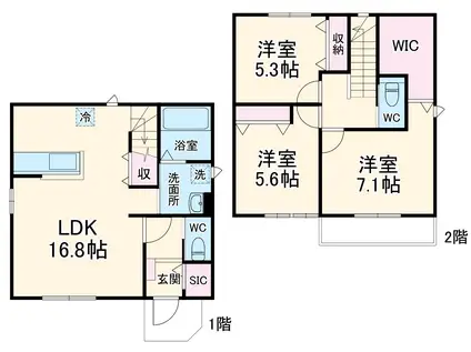 総武・中央緩行線 本八幡駅 徒歩25分 1階建 築1年(3LDK)の間取り写真