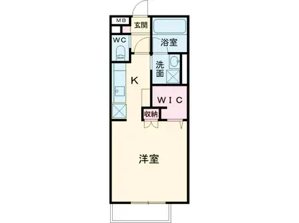 フィカーサイシイ1(1K/2階)の間取り写真