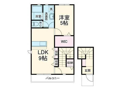 LOTUS篠原(1LDK/2階)の間取り写真