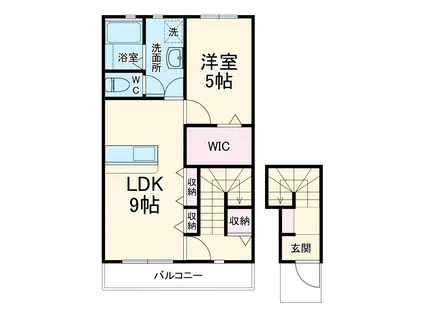 LOTUS篠原(1LDK/2階)の間取り写真