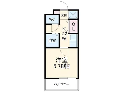 ライブリー共和(1K/2階)の間取り写真