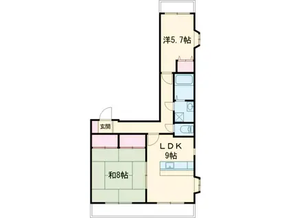 キャッスルパレス平井(2LDK/3階)の間取り写真