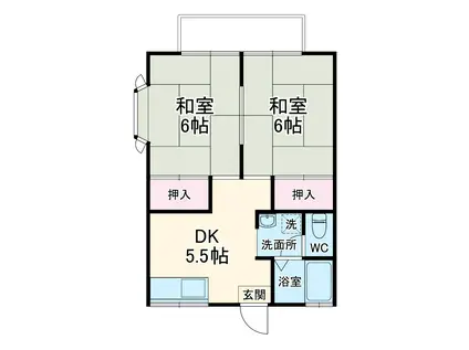 ファミーユ習志野台(2DK/1階)の間取り写真