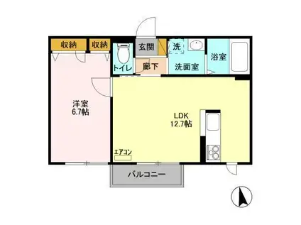 サジタリウスB(1LDK/2階)の間取り写真