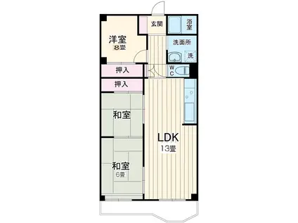 京成サンコーポ八千代台(3LDK/9階)の間取り写真