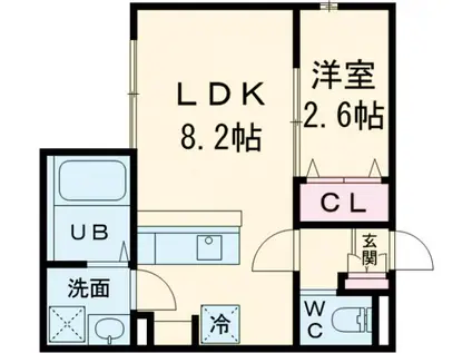 ルミナンス ひばりヶ丘(1LDK/1階)の間取り写真
