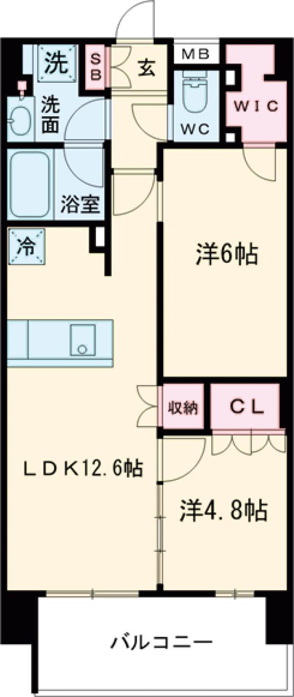 コンフォリア・リヴ文京護国寺(2LDK/1階)の間取り写真