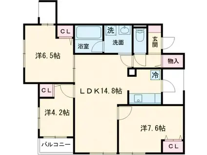 MOCRAFT中葛西(3LDK/2階)の間取り写真