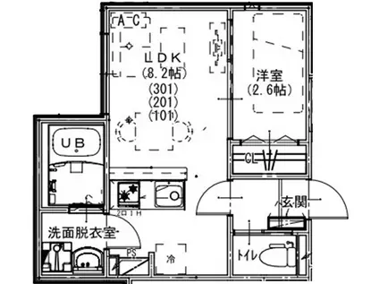 ルミナンス ひばりヶ丘(1LDK/1階)の間取り写真