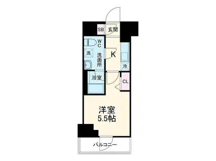GENOVIA西川口Ⅲ(1K/1階)の間取り写真