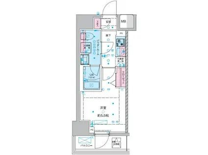 GENOVIA西川口Ⅲ(1K/12階)の間取り写真