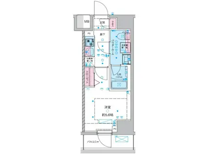 GENOVIA西川口Ⅲ(1K/10階)の間取り写真