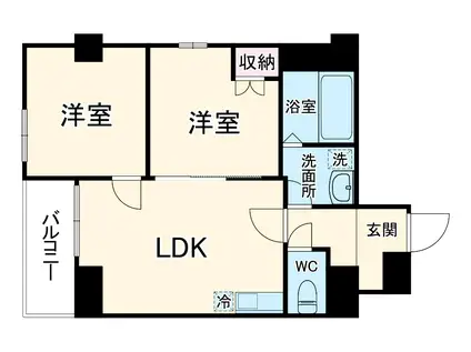 フェリチタ越谷駅前(2LDK/10階)の間取り写真