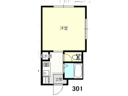 メモリアルハウス(1K/3階)の間取り写真