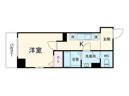 フェリチタ越谷駅前(1K/8階)の間取り写真